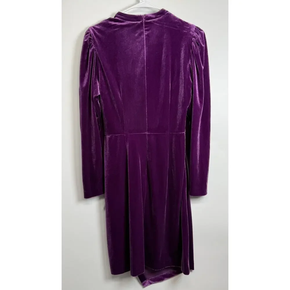 Clover & Sloane Purple Velvet Midi Dress 6 Whimsigoth Fairy Grunge Goth Romantic